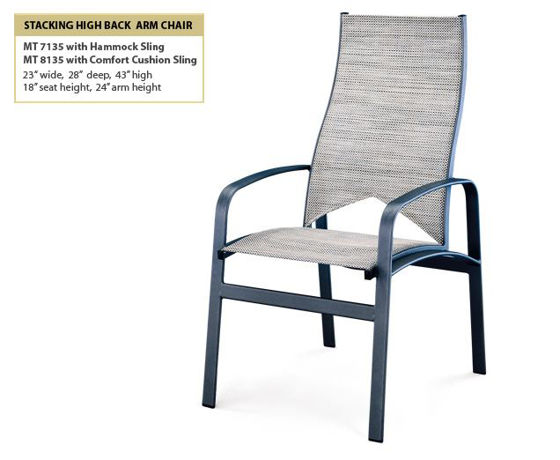 Picture of Stacking High Back Arm Chair – Model: MT 7135 