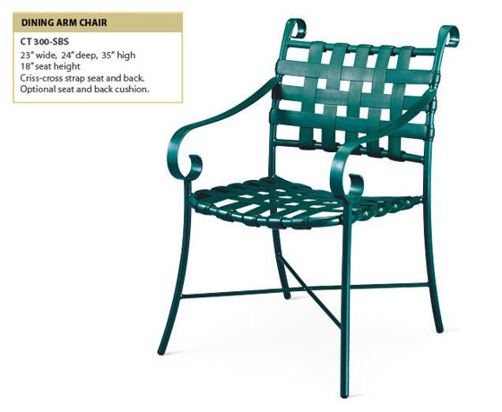 Picture of Cafe Terrace Dining Arm Chair Criss Cross Seat and Back – Model: CT 300-SBS
