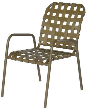 Picture of Commercial Basketweave Strap Dining Chair Sanibel Stacking -Outdoor Patio Furniture – Model: 160S 