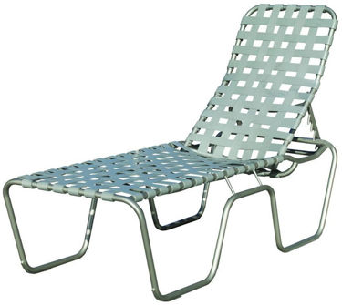Picture of Commercial Basketweave Strap High Seat Chaise Lounge Sanibel Stacking -Outdoor Patio Furniture – Model: 153S 