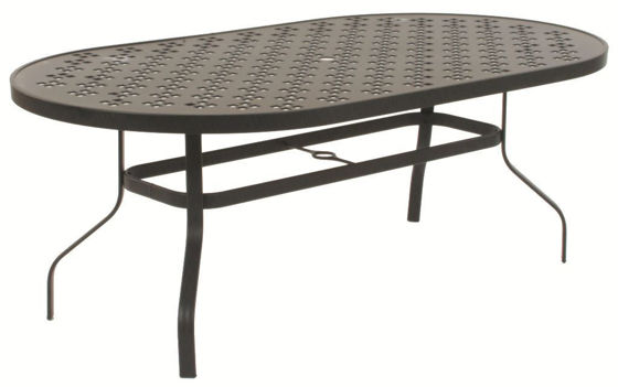 Picture of 42 x 76 Oval Dining Table - Square Pattern – Model: 4276PA 