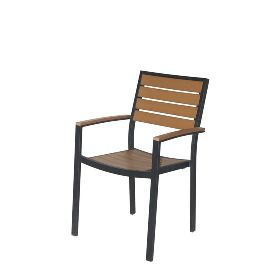 Picture of Napa Dining Arm Chair (Black & Teak) SC-2405-163