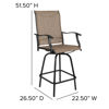 Valerie Patio Bar Height Stools  Set of 2, All-Weather Textilene Swivel Patio Stools with High Back & Armrests in Brown 2-ET-SWVLPTO-30-GG