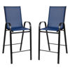 2 Pack Brazos Series Navy Outdoor Barstools with Flex Comfort Material and Metal Frame 2-JJ-092H-NV-GG