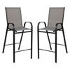 2 Pack Brazos Series Gray Outdoor Barstools with Flex Comfort Material and Metal Frame 2-JJ-092H-GR-GG