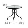 Bellamy 31.5'' Round Tempered Glass Metal Table TLH-070-2-GG