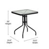 Barker 23.5'' Square Tempered Glass Metal Table TLH-073A-1-GG
