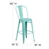 Commercial Grade 30" High Mint Green Metal Indoor-Outdoor Barstool with Back ET-3534-30-MINT-GG