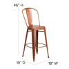 Commercial Grade 30" High Copper Metal Indoor-Outdoor Barstool with Back ET-3534-30-POC-GG