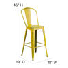 Commercial  Grade 30" High Distressed Yellow Metal Indoor-Outdoor Barstool with Back ET-3534-30-YL-GG