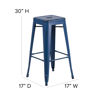 Kai Commercial Grade 30" High Backless Distressed Antique Blue Metal Indoor-Outdoor Barstool ET-BT3503-30-AB-GG