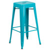 Kai Commercial Grade 30" High Backless Crystal Teal-Blue Indoor-Outdoor Barstool ET-BT3503-30-CB-GG