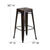 Kai Commercial Grade 30" High Backless Distressed Copper Metal Indoor-Outdoor Barstool ET-BT3503-30-COP-GG