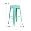 Kai Commercial Grade 30" High Backless Mint Green Indoor-Outdoor Barstool ET-BT3503-30-MINT-GG