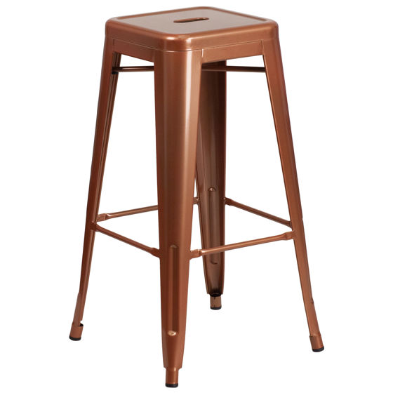 Kai Commercial Grade 30" High Backless Copper Indoor-Outdoor Barstool ET-BT3503-30-POC-GG