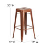 Kai Commercial Grade 30" High Backless Copper Indoor-Outdoor Barstool ET-BT3503-30-POC-GG