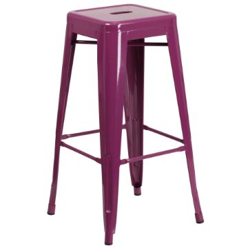 Kai Commercial Grade 30" High Backless Purple Indoor-Outdoor Barstool ET-BT3503-30-PUR-GG Kai Commercial Grade 30" High Backless Purple Indoor-Outdoor Barstool ET-BT3503-30-PUR-GG