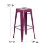 Kai Commercial Grade 30" High Backless Purple Indoor-Outdoor Barstool ET-BT3503-30-PUR-GG