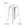 Kai Commercial Grade 30" High Backless Distressed White Metal Indoor-Outdoor Barstool ET-BT3503-30-WH-GG