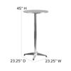 Mellie 23.25" Round Aluminum Indoor-Outdoor Bar Height Table with Flip-Up Table TLH-059A-GG