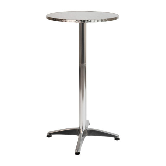 Mellie 23.5" Round Aluminum Indoor-Outdoor Bar Height Table TLH-059B-GG