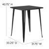 Commercial Grade 31.5" Square Black Metal Indoor-Outdoor Bar Height Table CH-51040-40-BK-GG