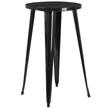 Commercial Grade 24" Round Black Metal Indoor-Outdoor Bar Height Table CH-51080-40-BK-GG Commercial Grade 24" Round Black Metal Indoor-Outdoor Bar Height Table CH-51080-40-BK-GG