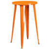 Commercial Grade  24" Round Orange Metal Indoor-Outdoor Bar Height Table CH-51080-40-OR-GG