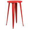 Commercial Grade 24" Round Red Metal Indoor-Outdoor Bar Height Table CH-51080-40-RED-GG