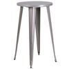 Commercial Grade 24" Round Silver Metal Indoor-Outdoor Bar Height Table CH-51080-40-SIL-GG