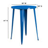 Commercial Grade 30" Round Blue Metal Indoor-Outdoor Bar Height Table CH-51090-40-BL-GG