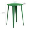 Commercial Grade 30" Round Green Metal Indoor-Outdoor Bar Height Table CH-51090-40-GN-GG