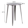 Commercial Grade 30" Round Silver Metal Indoor-Outdoor Bar Height Table CH-51090-40-SIL-GG