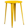 Commercial Grade 30" Round Yellow Metal Indoor-Outdoor Bar Height Table CH-51090-40-YL-GG