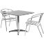 Lila 31.5'' Square Aluminum Indoor-Outdoor Table Set with 2 Slat Back Chairs TLH-ALUM-32SQ-017BCHR2-GG Lila 31.5'' Square Aluminum Indoor-Outdoor Table Set with 2 Slat Back Chairs TLH-ALUM-32SQ-017BCHR2-GG