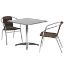Lila 31.5'' Square Aluminum Indoor-Outdoor Table Set with 2 Dark Brown Rattan Chairs TLH-ALUM-32SQ-020CHR2-GG Lila 31.5'' Square Aluminum Indoor-Outdoor Table Set with 2 Dark Brown Rattan Chairs TLH-ALUM-32SQ-020CHR2-GG