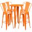 Commercial Grade 24" Round Orange Metal Indoor-Outdoor Bar Table Set with 4 Cafe Stools CH-51080BH-4-30CAFE-OR-GG Commercial Grade 24" Round Orange Metal Indoor-Outdoor Bar Table Set with 4 Cafe Stools CH-51080BH-4-30CAFE-OR-GG
