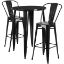 Commercial Grade 30" Round Black Metal Indoor-Outdoor Bar Table Set with 2 Cafe Stools CH-51090BH-2-30CAFE-BK-GG Commercial Grade 30" Round Black Metal Indoor-Outdoor Bar Table Set with 2 Cafe Stools CH-51090BH-2-30CAFE-BK-GG