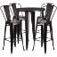 Commercial Grade 30" Round Black-Antique Gold Metal Indoor-Outdoor Bar Table Set with 4 Cafe Stools CH-51090BH-4-30CAFE-BQ-GG Commercial Grade 30" Round Black-Antique Gold Metal Indoor-Outdoor Bar Table Set with 4 Cafe Stools CH-51090BH-4-30CAFE-BQ-GG