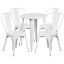 Commercial Grade 24" Round White Metal Indoor-Outdoor Table Set with 4 Cafe Chairs CH-51080TH-4-18CAFE-WH-GG Commercial Grade 24" Round White Metal Indoor-Outdoor Table Set with 4 Cafe Chairs CH-51080TH-4-18CAFE-WH-GG