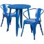 Commercial Grade 24" Round Blue Metal Indoor-Outdoor Table Set with 2 Arm Chairs CH-51080TH-2-18ARM-BL-GG Commercial Grade 24" Round Blue Metal Indoor-Outdoor Table Set with 2 Arm Chairs CH-51080TH-2-18ARM-BL-GG