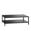 Brock Outdoor 2 Tier Patio Coffee Table Commercial Grade Black Coffee Table for Deck, Porch, or Poolside-Steel Square Leg Frame XU-T6R60USO-2T-BK-GG