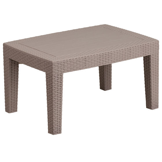 Seneca Light Gray Faux Rattan Coffee Table DAD-SF2-T-GG