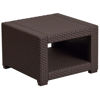 Seneca Chocolate Brown Faux Rattan End Table DAD-SF1-S-GG