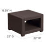 Seneca Chocolate Brown Faux Rattan End Table DAD-SF1-S-GG