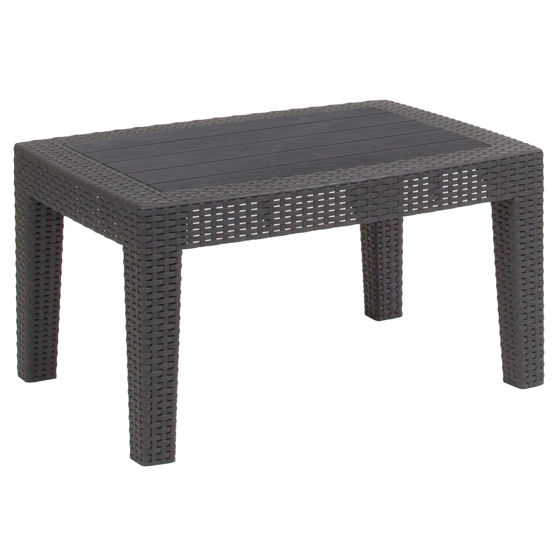 Seneca Dark Gray Faux Rattan Coffee Table DAD-SF2-T-DKGY-GG