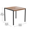 Lark 3 Piece Outdoor Patio Table Set - 35" Square Synthetic Teak Patio Table with Gray Umbrella and Base  XU-DG-UH8100-UB19BGY-GG
