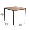 Lark 7 Piece All-Weather Deck or Patio Set-4 Stacking Faux Teak Chairs, 35" Square Faux Teak Table, Gray Umbrella & Base XU-DG-810060364-UB19BGY-GG