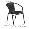 Lila 2 Pack Black Rattan Indoor-Outdoor Restaurant Stack Chair 2-TLH-037-BK-GG 