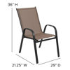 4 Pack Brazos Series Brown Outdoor Stack Chair with Flex Comfort Material and Metal Frame 4-JJ-303C-B-GG